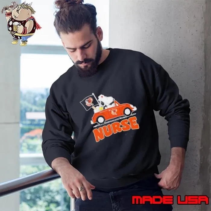 Nurse Snoopy And Woodstock Driving Car Baltimore Orioles Sweatshirt