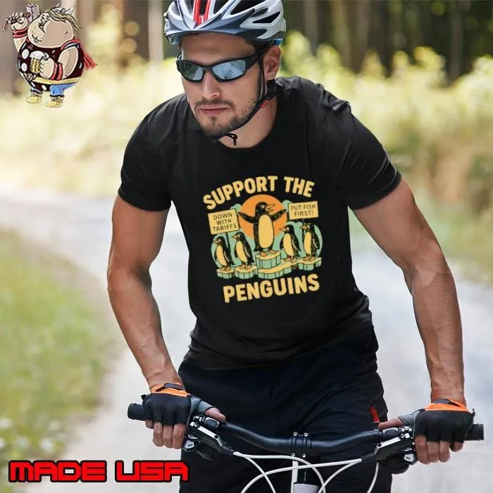 Peinguins Support The Down With Tariffs Put Fish Resist Penguins Against Tariffs retro Unisex