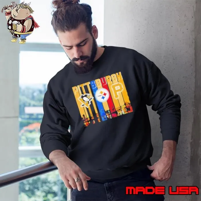 Pittsburgh Penguins x Pittsburgh Steelers x Pittsburgh Pirates night city Sweatshirt