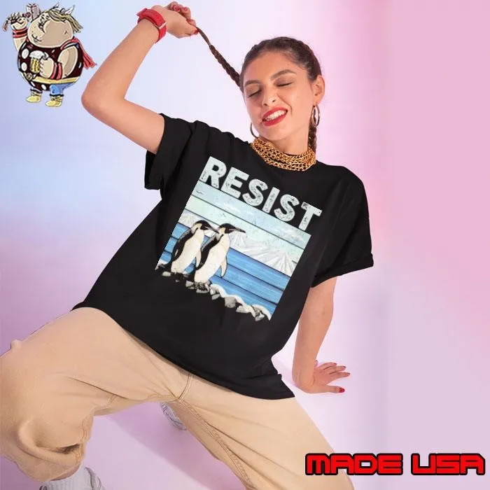 Resist Penguin Activism Rock VIntage T-Shirt