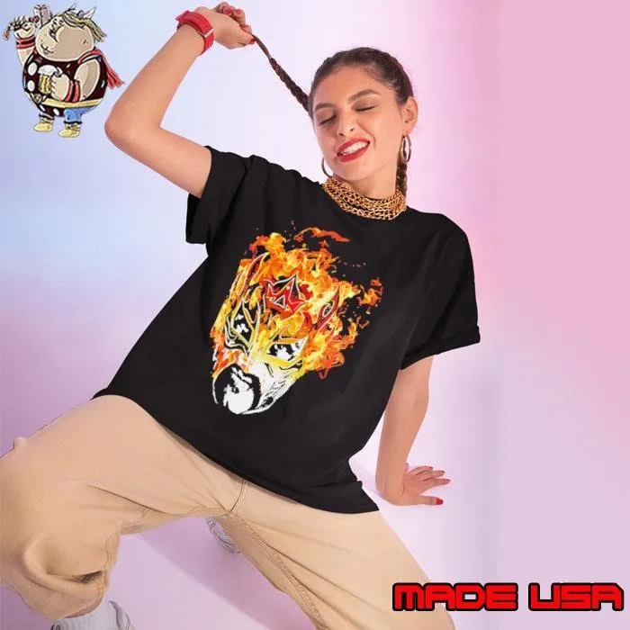 Rey Fenix Flaming Mask Ladies tee
