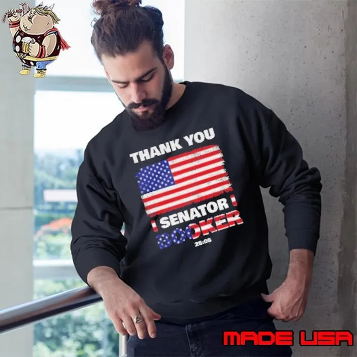 Senator Cory Booker Thank You Senator Booker 25 05 American flag Sweatshirt