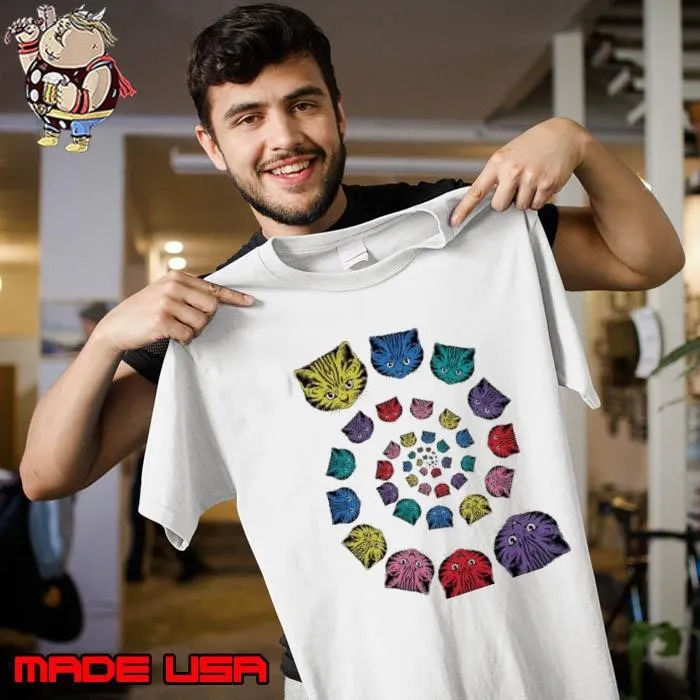 Spiral Cat rainbow shirt