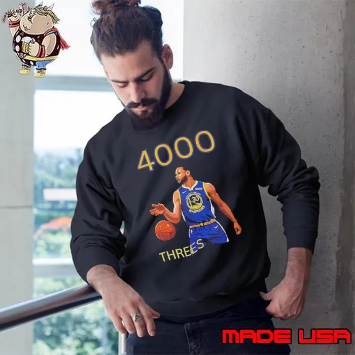 Stephen Curry Golden State Warriors Basketball 4000 threes Sweatshirt