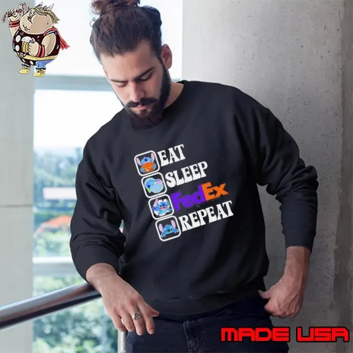 Stitch Eat Sleep FedEx Repeat Shirt