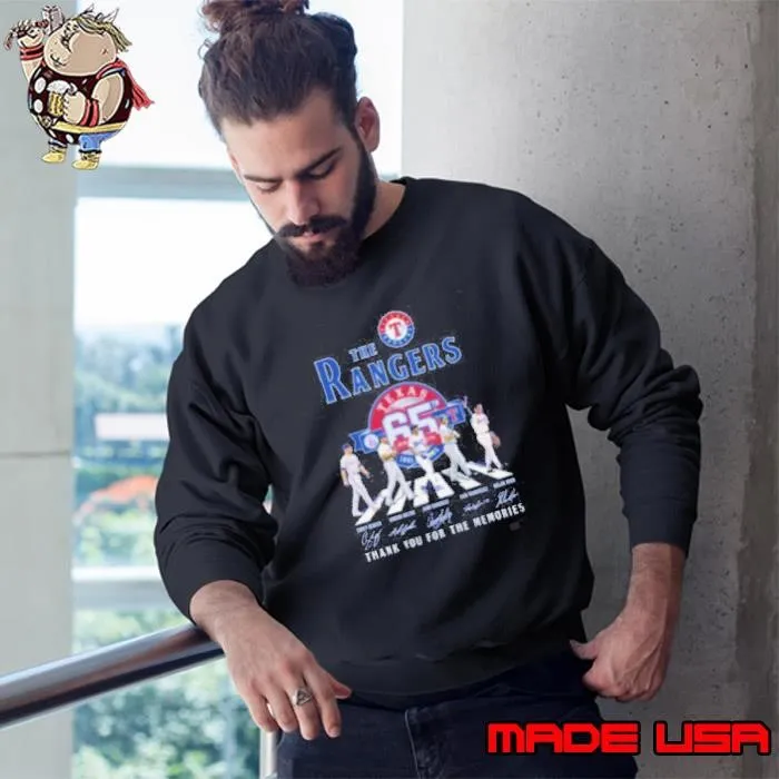 The Texas Rangers 65 Season 1961-2025 Thank You For The Memories Signatures Walking Sweatshirt