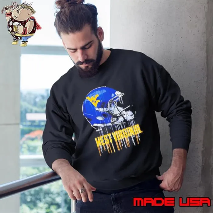 West Virginia Mountaineers Youth Heather Dripping Football Sweatshirt