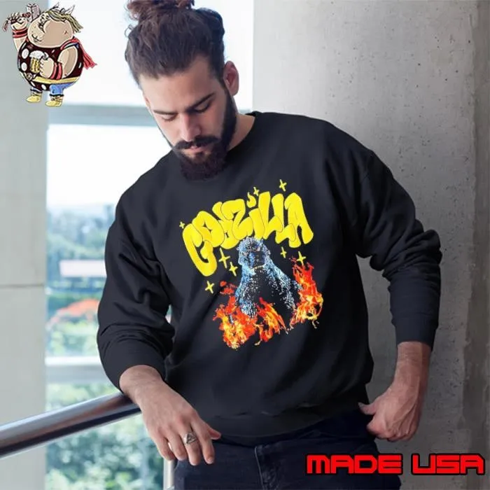 Godzilla flames puff shirt