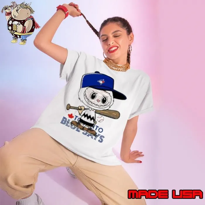 Labubu Charlie Brown Toronto Blue Jays Ladies tee
