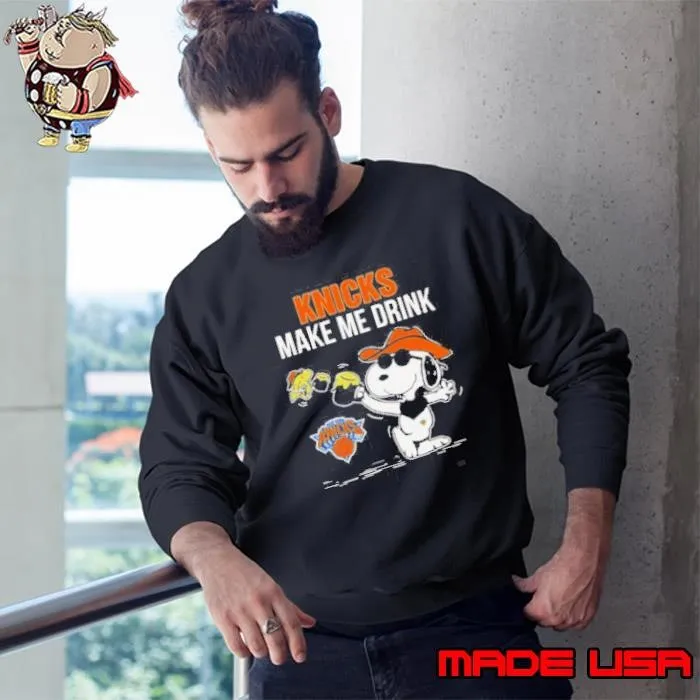 Snoopy And Woodstock New York Knicks Make Me Drink Shirt