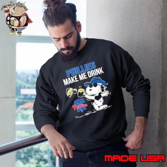 Snoopy and Woodstock Philadelphia Phillies make me drink Sweatshirt