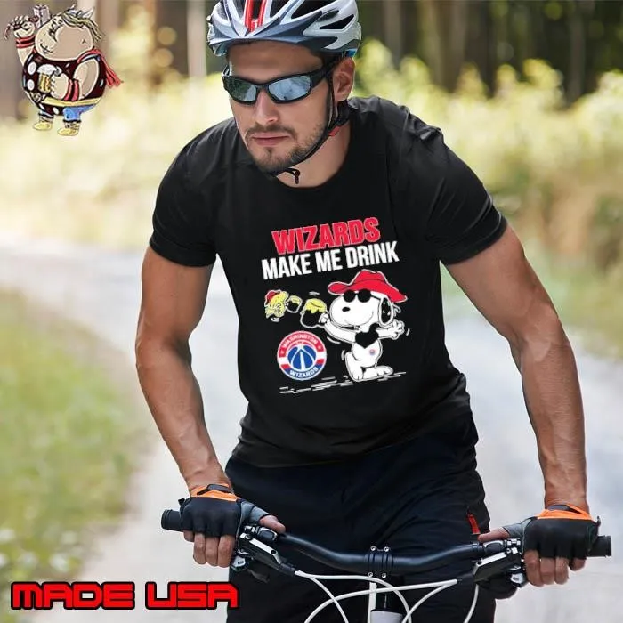 Snoopy and Woodstock Washington Wizards make me drink shirt