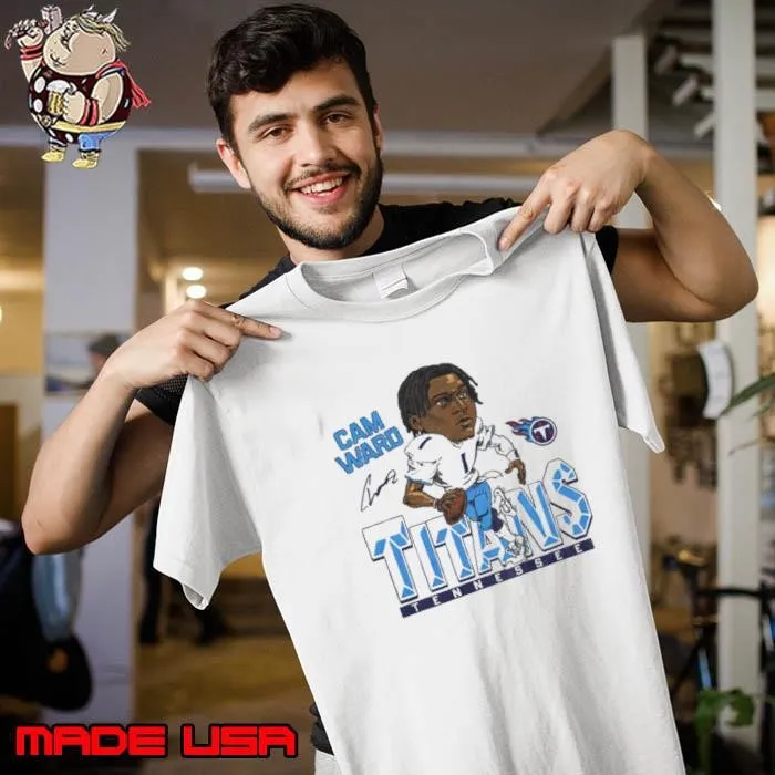 Tennessee Titans Cam Ward Signature cartoon football player Unisex