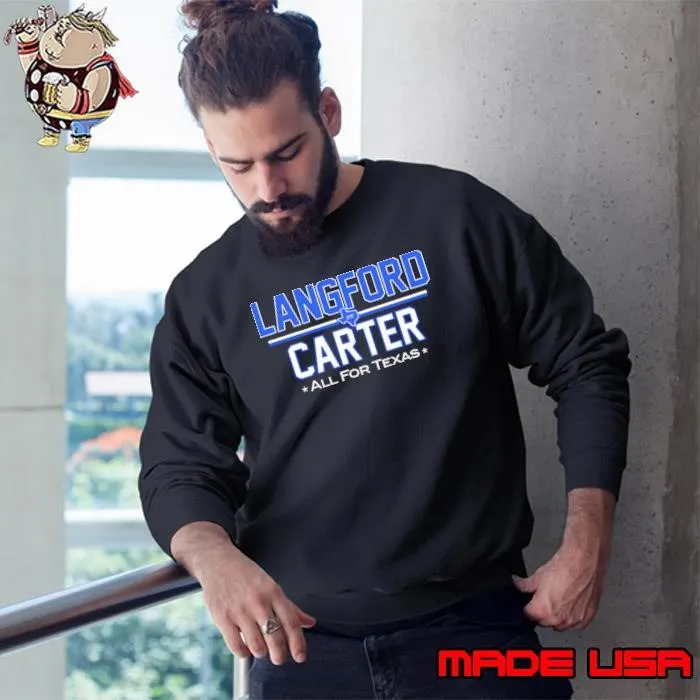 Texas Rangers Wyatt Langford Evan Carter all for Texas ’25 shirt