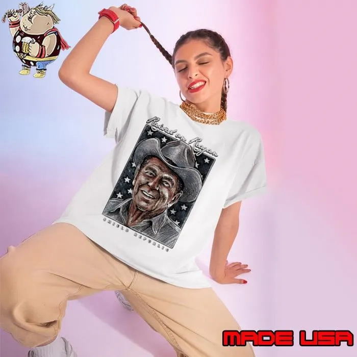 Ronald Reagan Raised On Reagan Burlebo Graphic Ladies tee