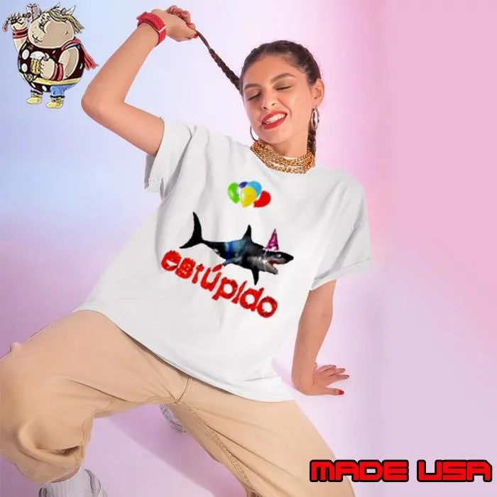 Estupido Shark Birthday Ladies tee
