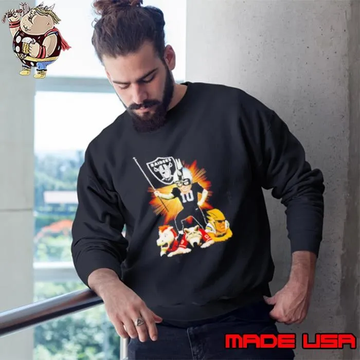 Las Vegas Raiders mascot standing with flag Sweatshirt