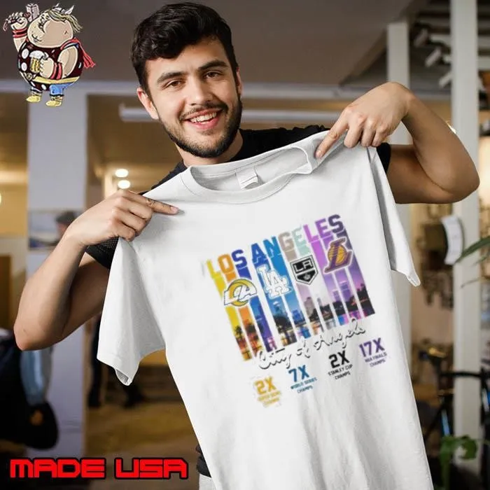 Los Angeles Retro Skyline Sports Teams City of Angels Shirt