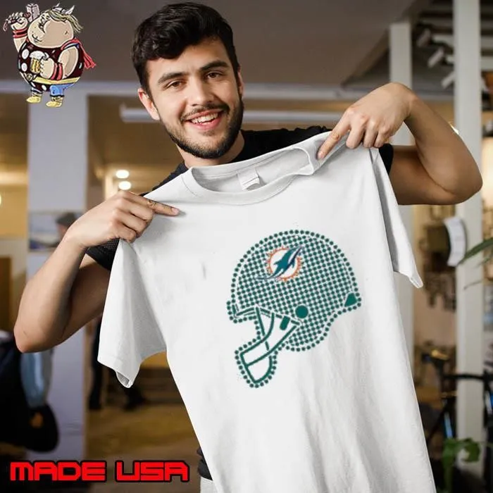 Miami Dolphins polka dots helmet Unisex