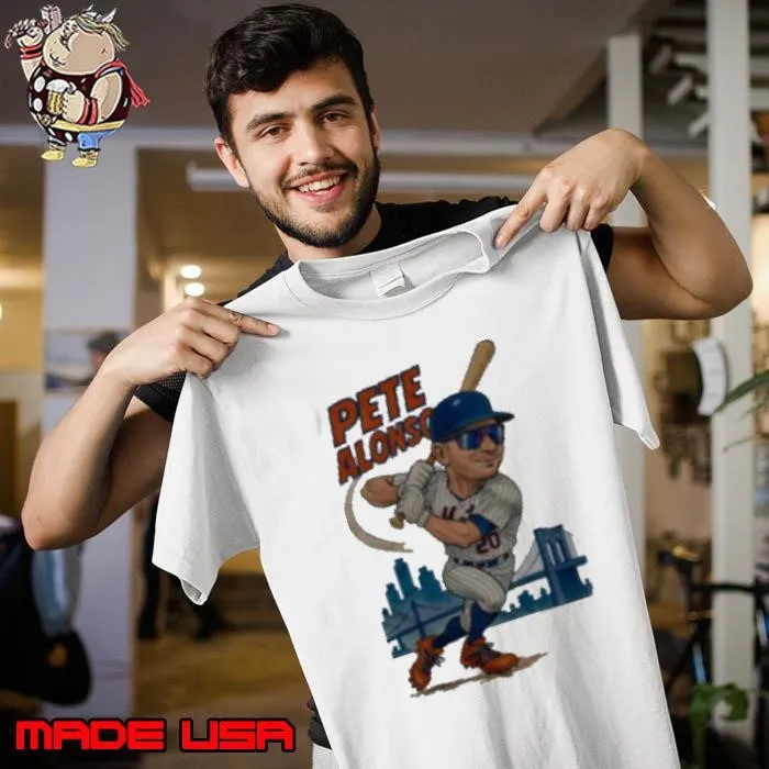 Pete Alonso 20 New York Mets Brooklyn Bridge caricature player Unisex