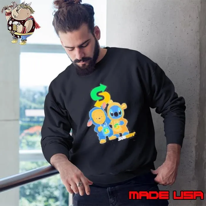 Subway pooh and stitch friends Sweatshirt