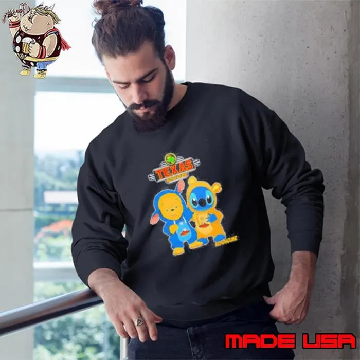 Texas roadhouse pooh and stitch friends Sweatshirt