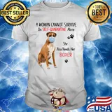A woman cannot survive on self-quarantine alone she also needs her boxer covid-19 shirt