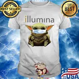 Baby Yoda face mask hug Illumina shirt