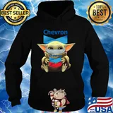 Baby Yoda hug Chevron mask s Hoodie