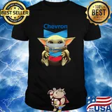 Baby Yoda hug Chevron mask shirt