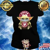 Baby Yoda hug Costa Coffee mask s Ladies tee