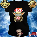 Baby Yoda hug Dairy queen mask s Ladies tee