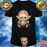 Baby Yoda hug Dave & Buster's mask shirt