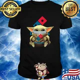 Baby Yoda hug Domino's mask shirt