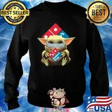Baby Yoda hug Domino's Pizza mask s Sweater