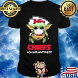 Baby yoda hug Kansas City Chiefs quarantined mask covid-19 shirt