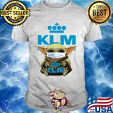 Baby yoda hug klm royal dutch airlines covid-19 2020 shirt