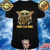 Baby Yoda hug One Union proud to be Union shirt