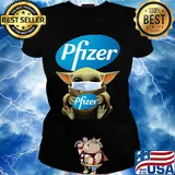 Baby yoda hug Phzer Mask Covid-19 s Ladies tee