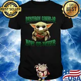 Baby Yoda hug Quiznos Destroy Covid-19 now or never shirt
