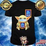 Baby Yoda mask hug Aldi shirt
