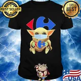 Baby Yoda mask hug Carrefour market shirt