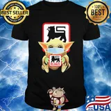 Baby Yoda mask hug Delhaize shirt