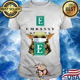 Baby Yoda mask hug Embassy shirt