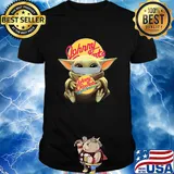 Baby Yoda mask hug Fohrry Rockets shirt