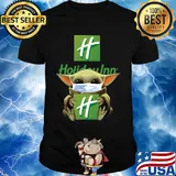 Baby Yoda mask hug Holiday Inn shirt
