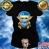Baby Yoda mask hug Kroger s Ladies tee