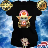 Baby Yoda mask hug Louisiana Popeyes s Ladies tee