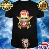 Baby Yoda mask hug Louisiana Popeyes shirt