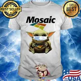 Baby Yoda mask hug Mosaic shirt